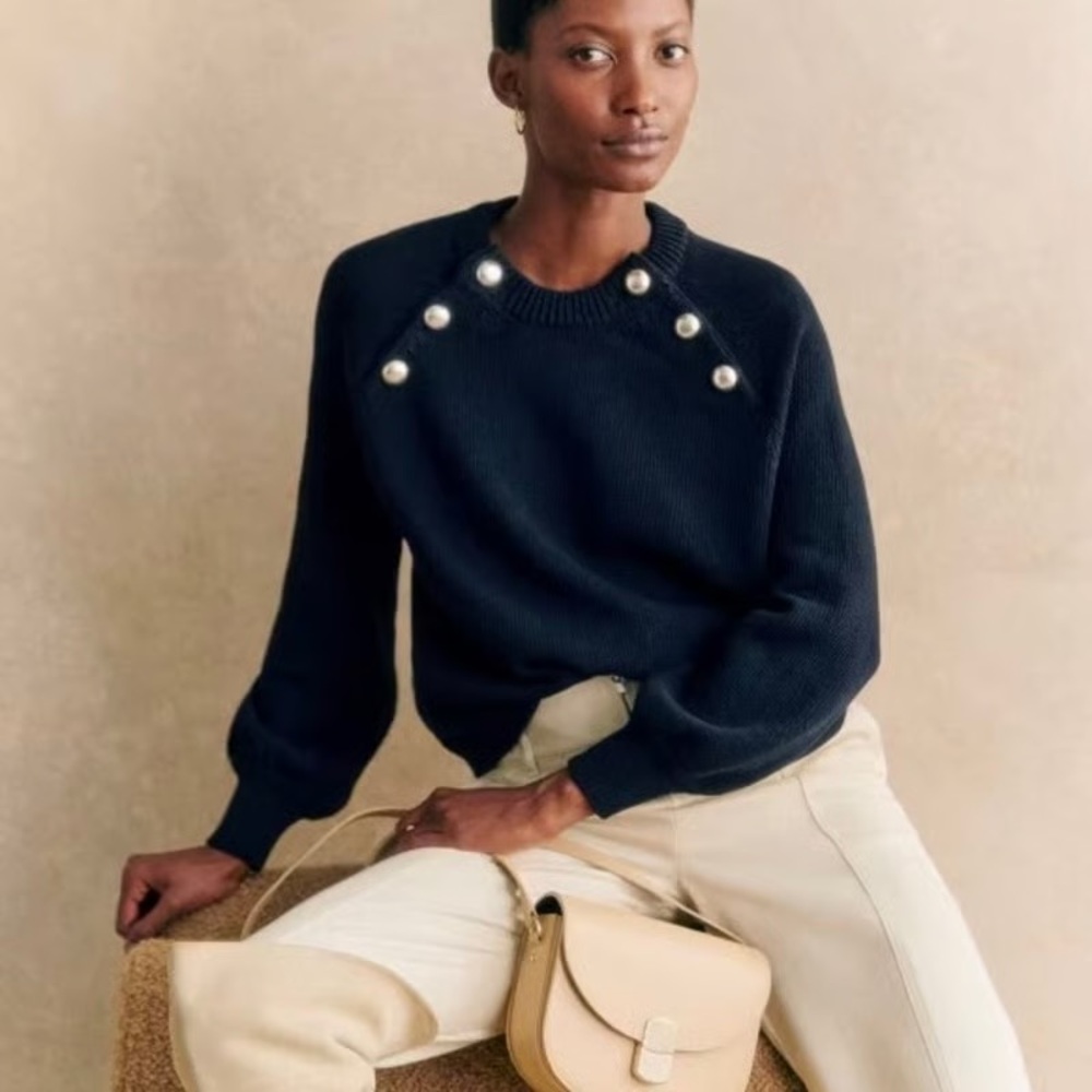 Sézane Loelie Jumper in Navy Blue